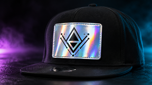 Holographic Silver Leatherette Patches for Custom Hats