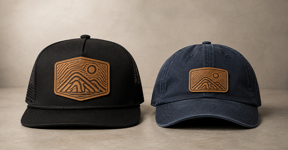 Structured vs Unstructured Hats for Leatherette Patches.