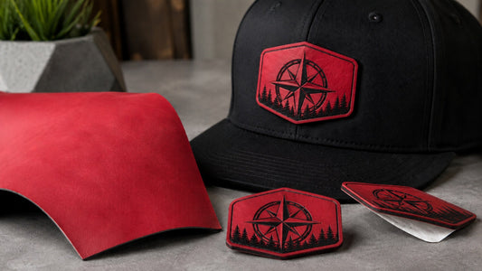 Ruby Leatherette Patches: Rich Color for Custom Hats