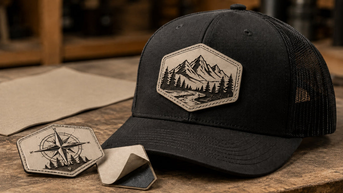 Sand Leatherette Patches: Warm Neutral Style for Custom Hats